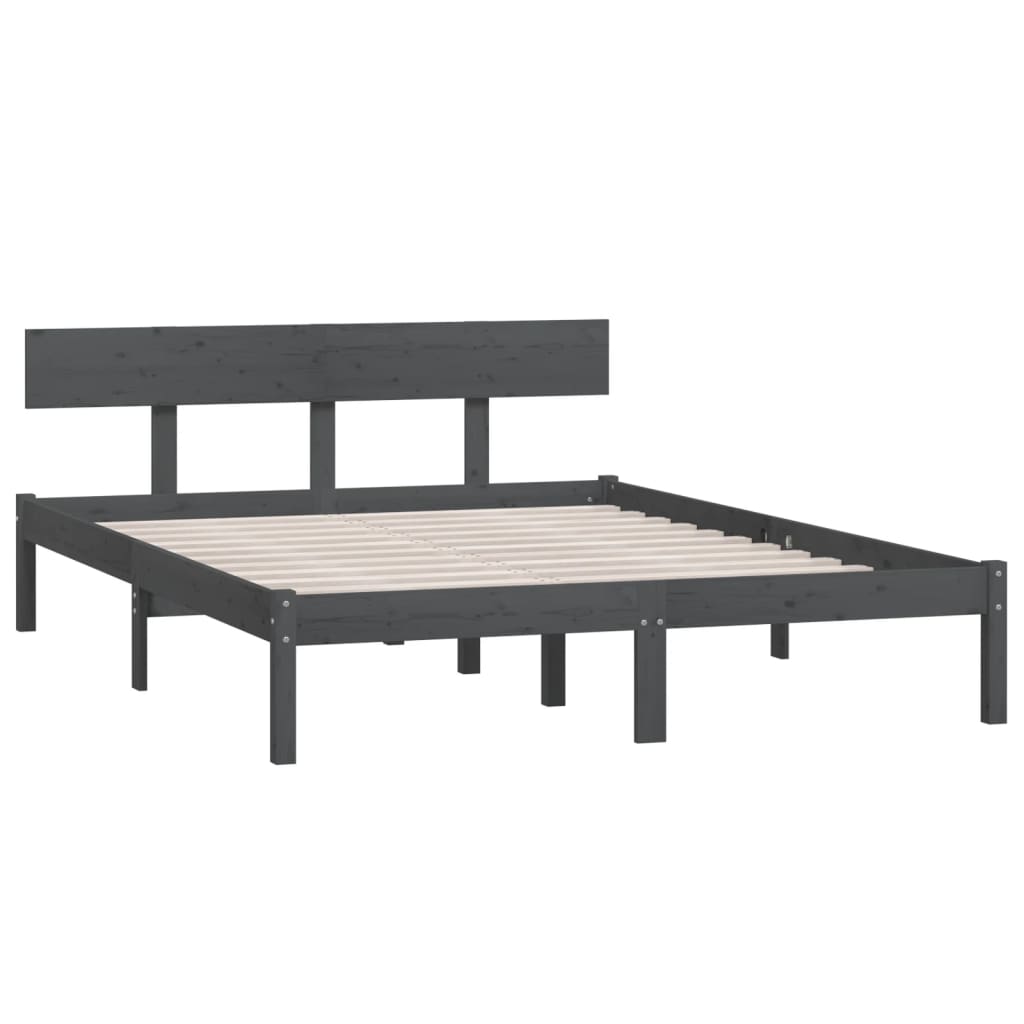 Sengeramme grå heltre furu 120x190 cm UK Small Double
