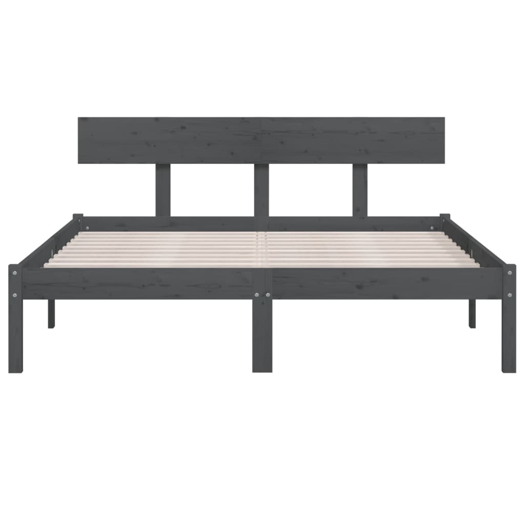 Sengeramme grå heltre furu 120x190 cm UK Small Double