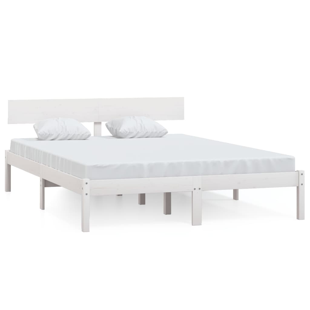 Sengeramme hvit heltre furu 150x200 cm UK King