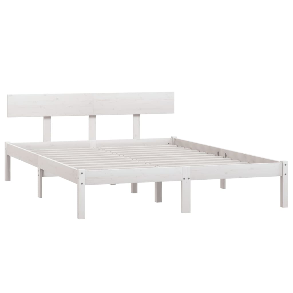 Sengeramme hvit heltre furu 150x200 cm UK King
