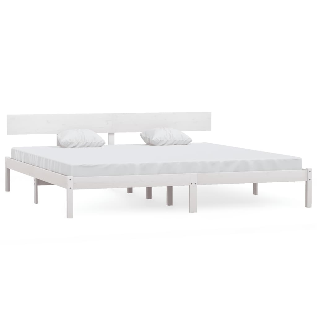 Sengeramme hvit heltre furu 180x200 cm UK Super King