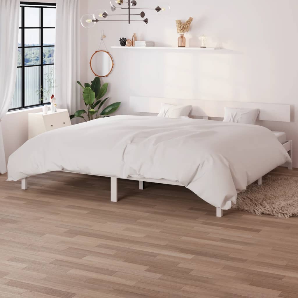 Sengeramme hvit heltre furu 180x200 cm UK Super King