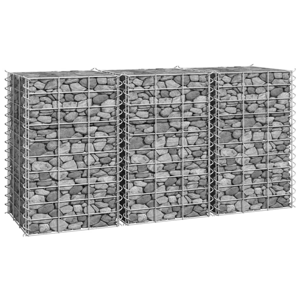 Gabion høybed 3 stk 30x30x50 cm jern