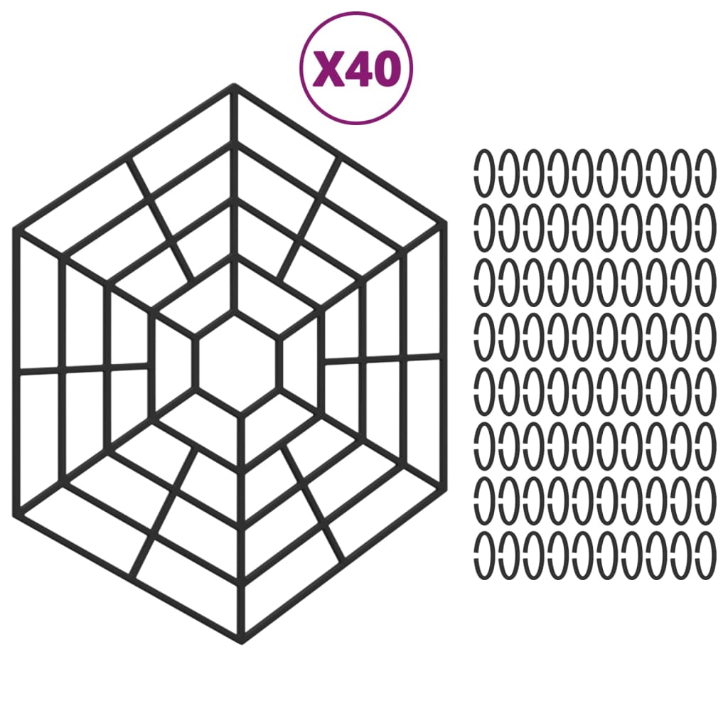 Dambeskyttelse 40 stk svart polypropylen