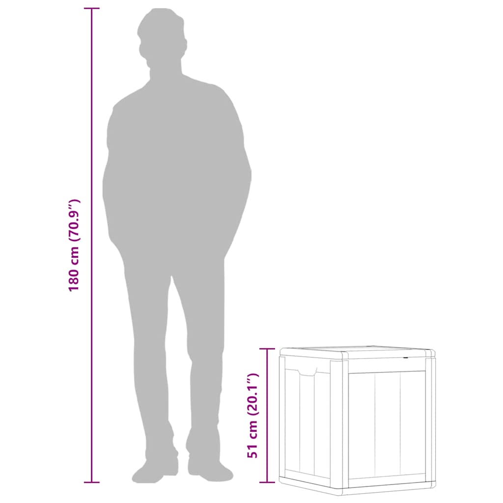 Putekasse for hage 90 L grå PP-treutseende