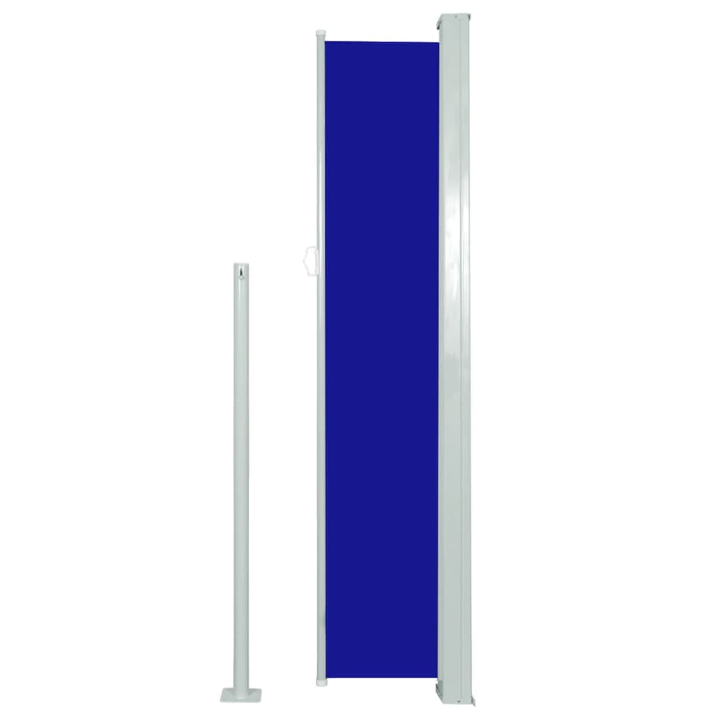 Uttrekkbar sidemarkise 160x500 cm blå