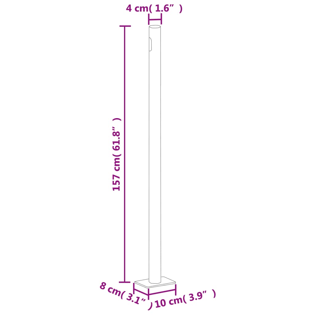 Uttrekkbar sidemarkise 160x600 cm kremhvit