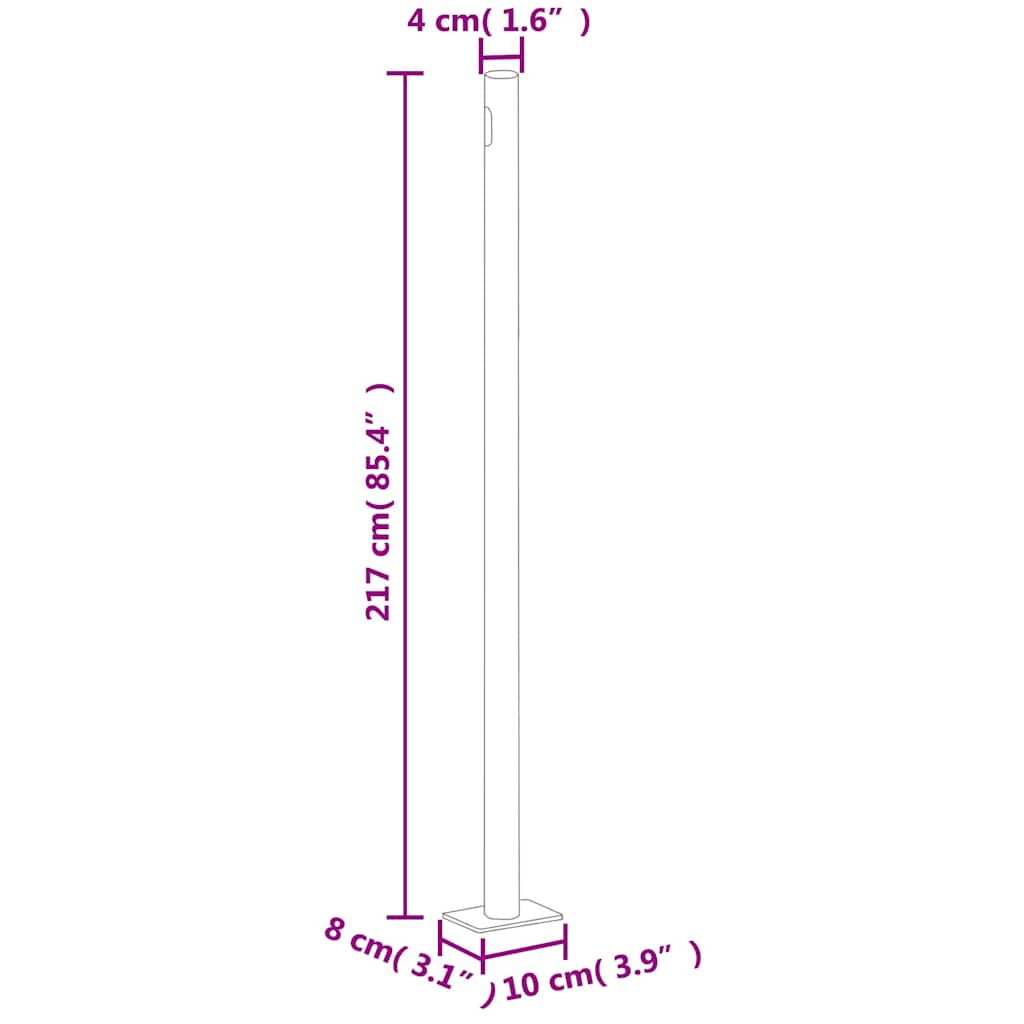 Uttrekkbar sidemarkise 220x600 cm svart