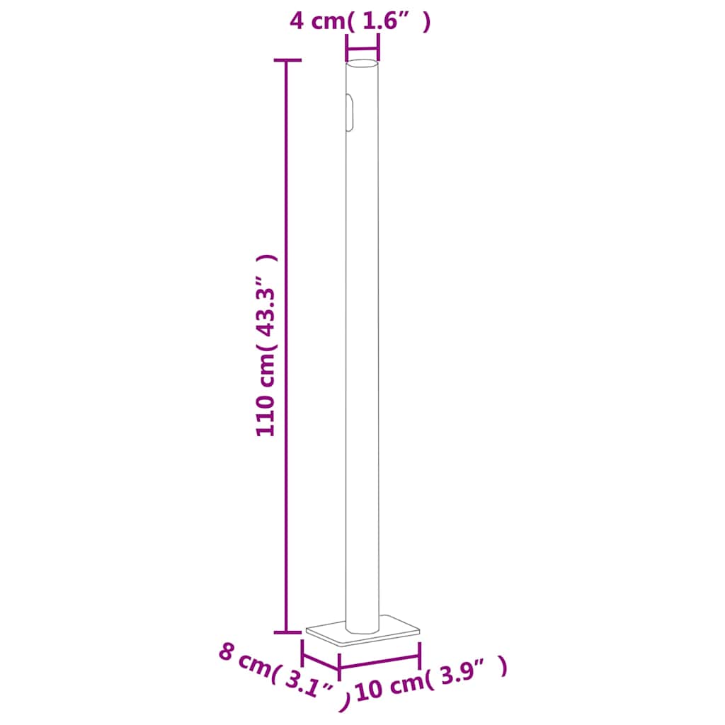 Uttrekkbar sidemarkise 180x600 cm svart