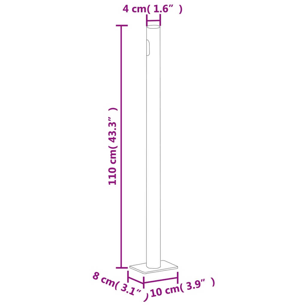Uttrekkbar sidemarkise 180x600 cm antrasitt