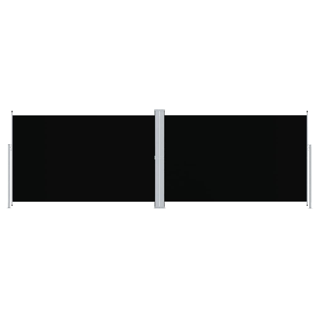 Uttrekkbar sidemarkise 200x600 cm svart
