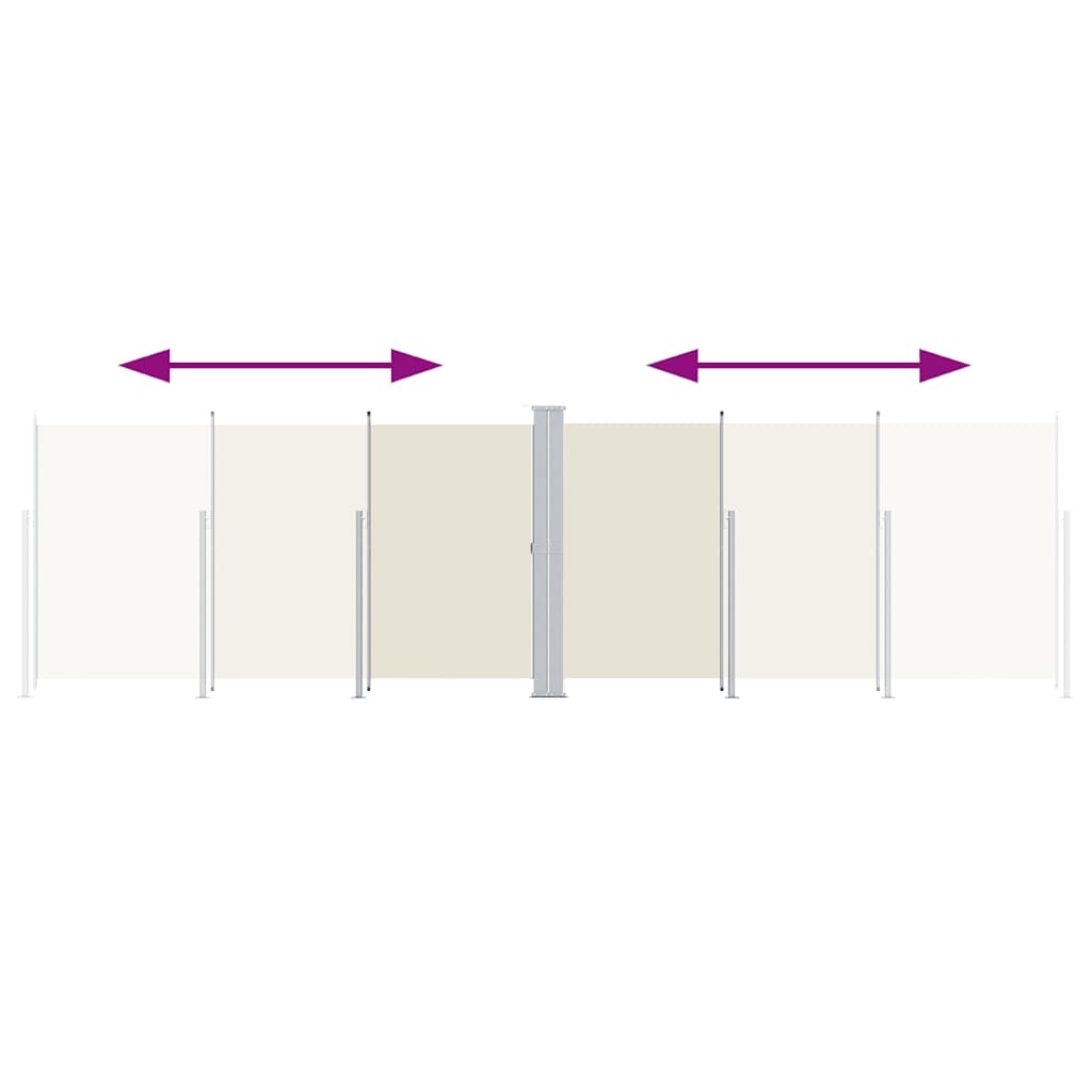 Uttrekkbar sidemarkise 200x600 cm kremhvit