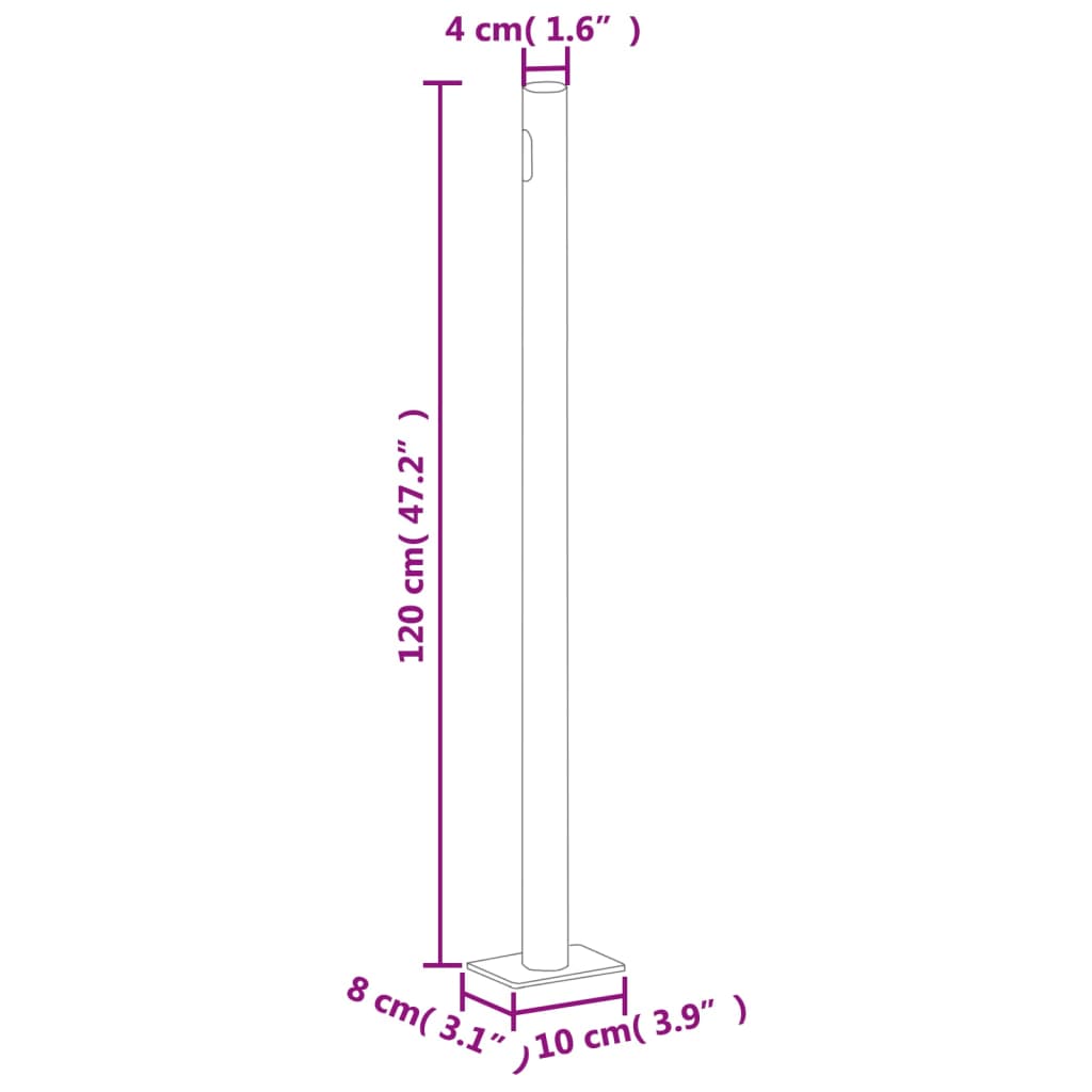 Uttrekkbar sidemarkise 200x600 cm antrasitt