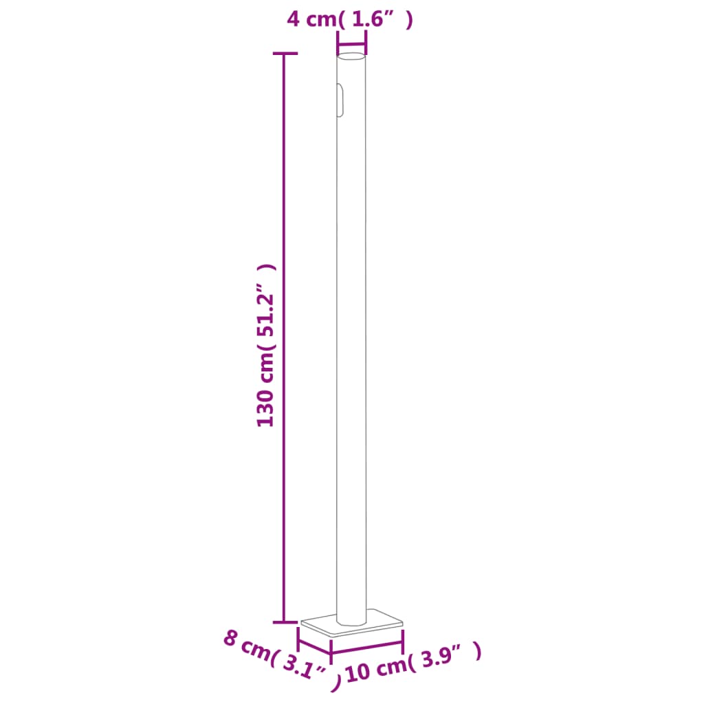 Uttrekkbar sidemarkise 220x600 cm antrasitt