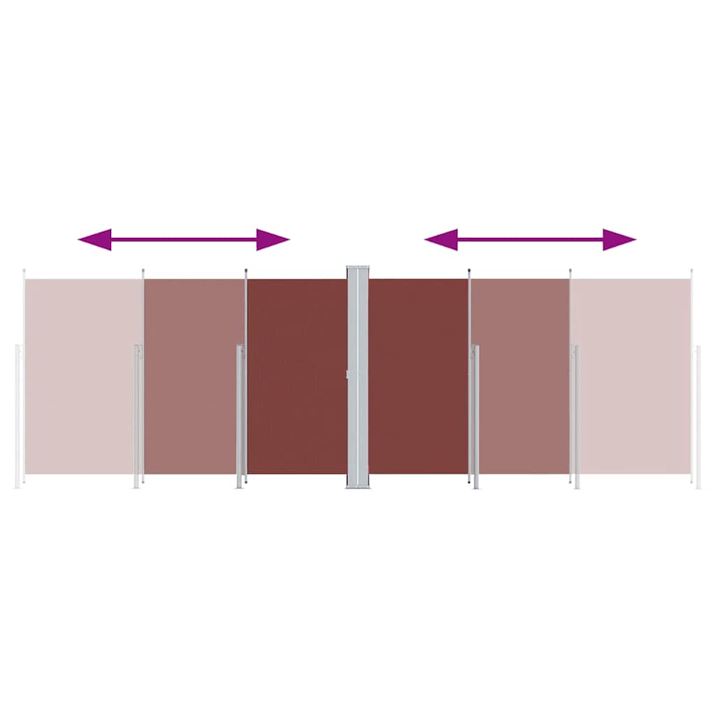 Uttrekkbar sidemarkise 220x600 cm brun