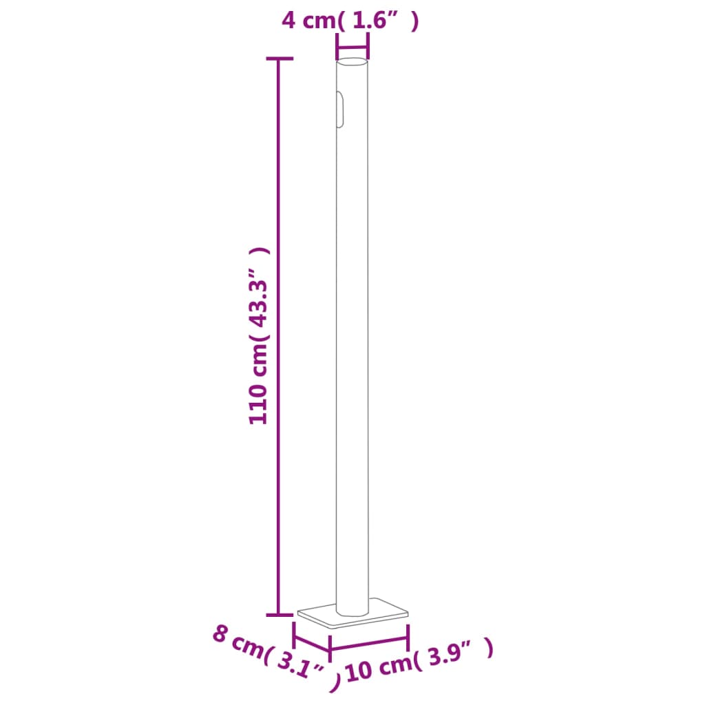 Uttrekkbar sidemarkise 180x1000 cm kremhvit