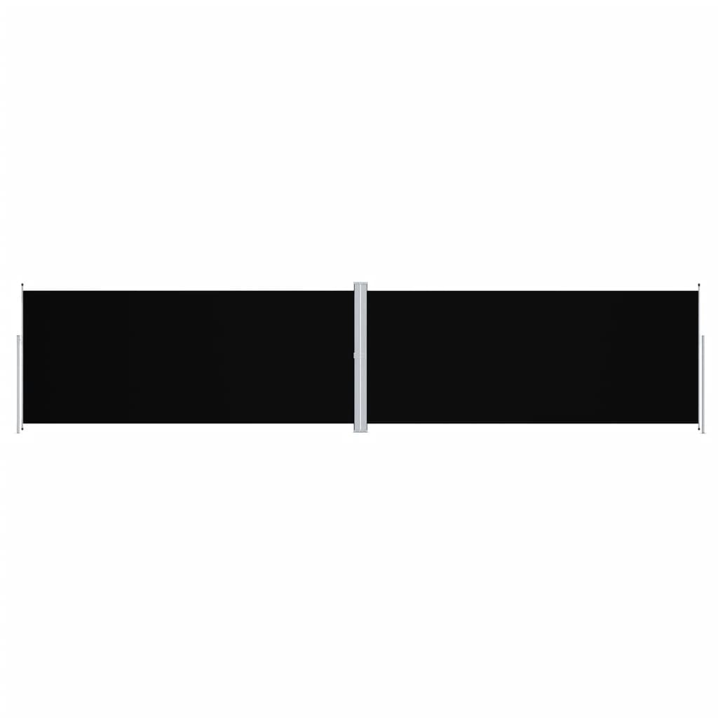 Uttrekkbar sidemarkise 220x1000 cm svart