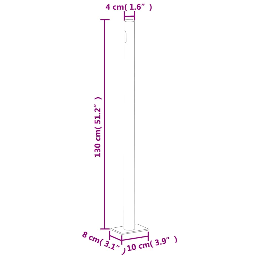 Uttrekkbar sidemarkise 220x1000 cm svart