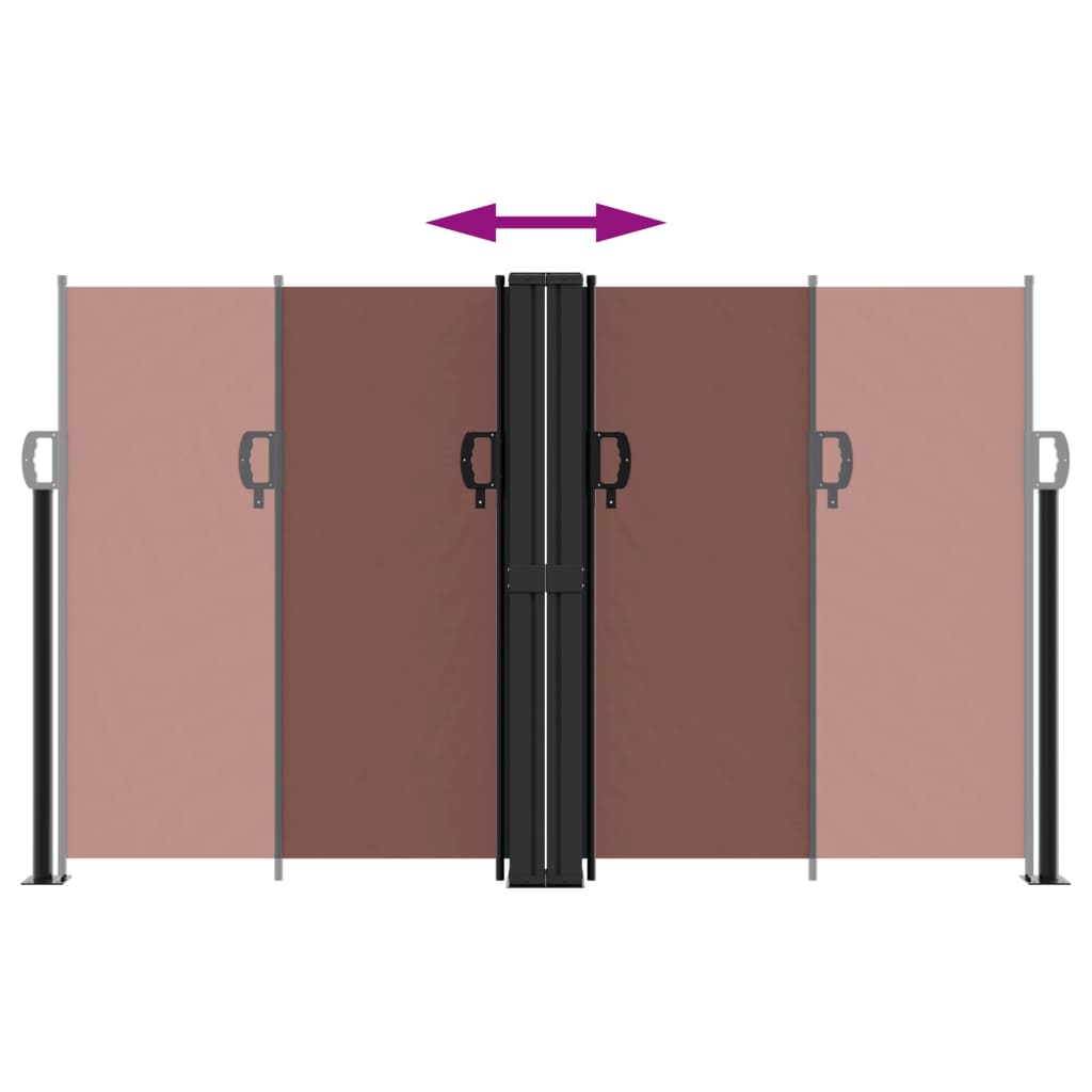Uttrekkbar sidemarkise brun 140x1200 cm