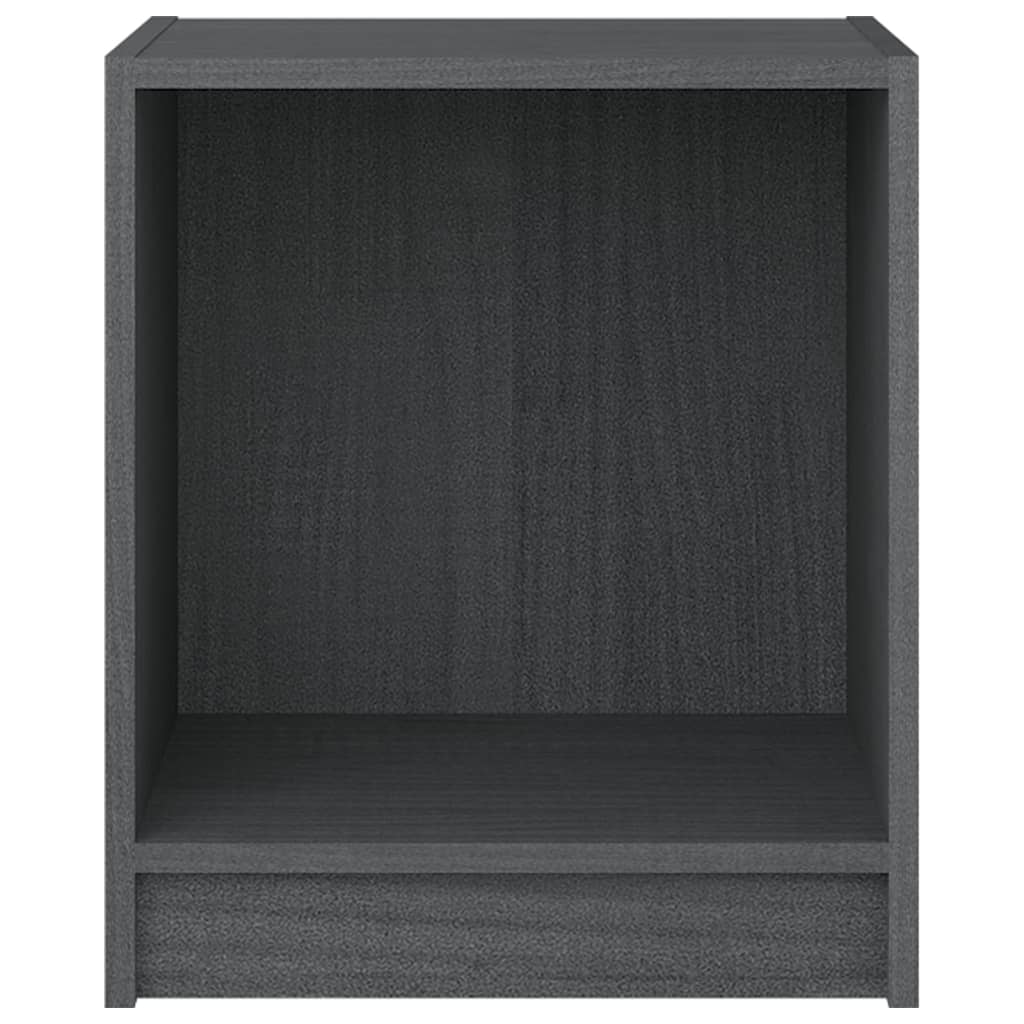 Nattbord 2 stk grå 35,5x33,5x41,5 cm heltre furu