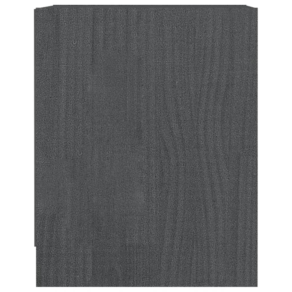 Nattbord 2 stk grå 35,5x33,5x41,5 cm heltre furu