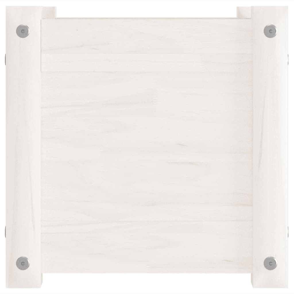 Plantekasse hvit 31x31x31 cm heltre furu