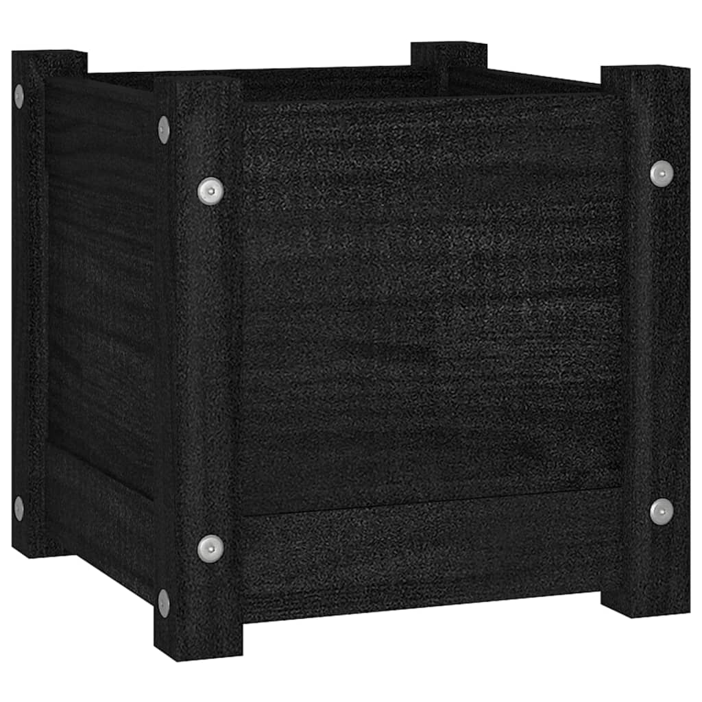 Plantekasse svart 31x31x31 cm heltre furu