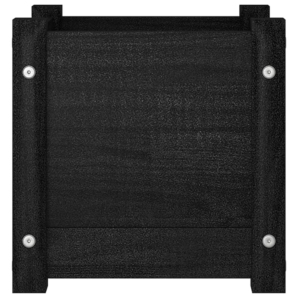 Plantekasse svart 31x31x31 cm heltre furu