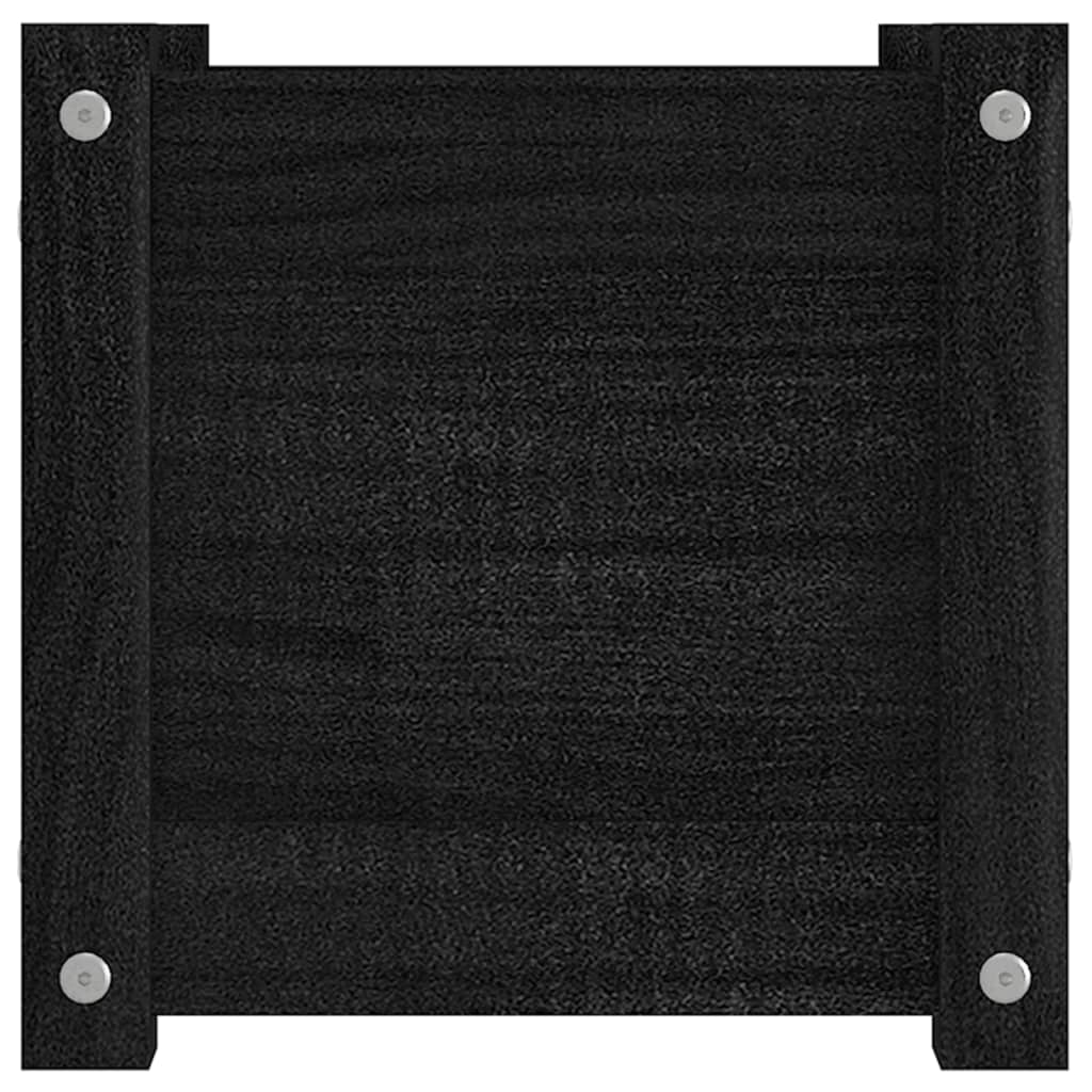 Plantekasse svart 31x31x31 cm heltre furu