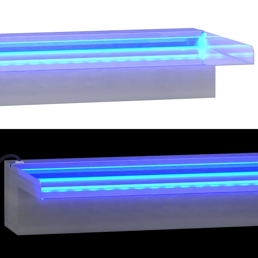 Vannfall med RGB LED rustfritt stål 45 cm