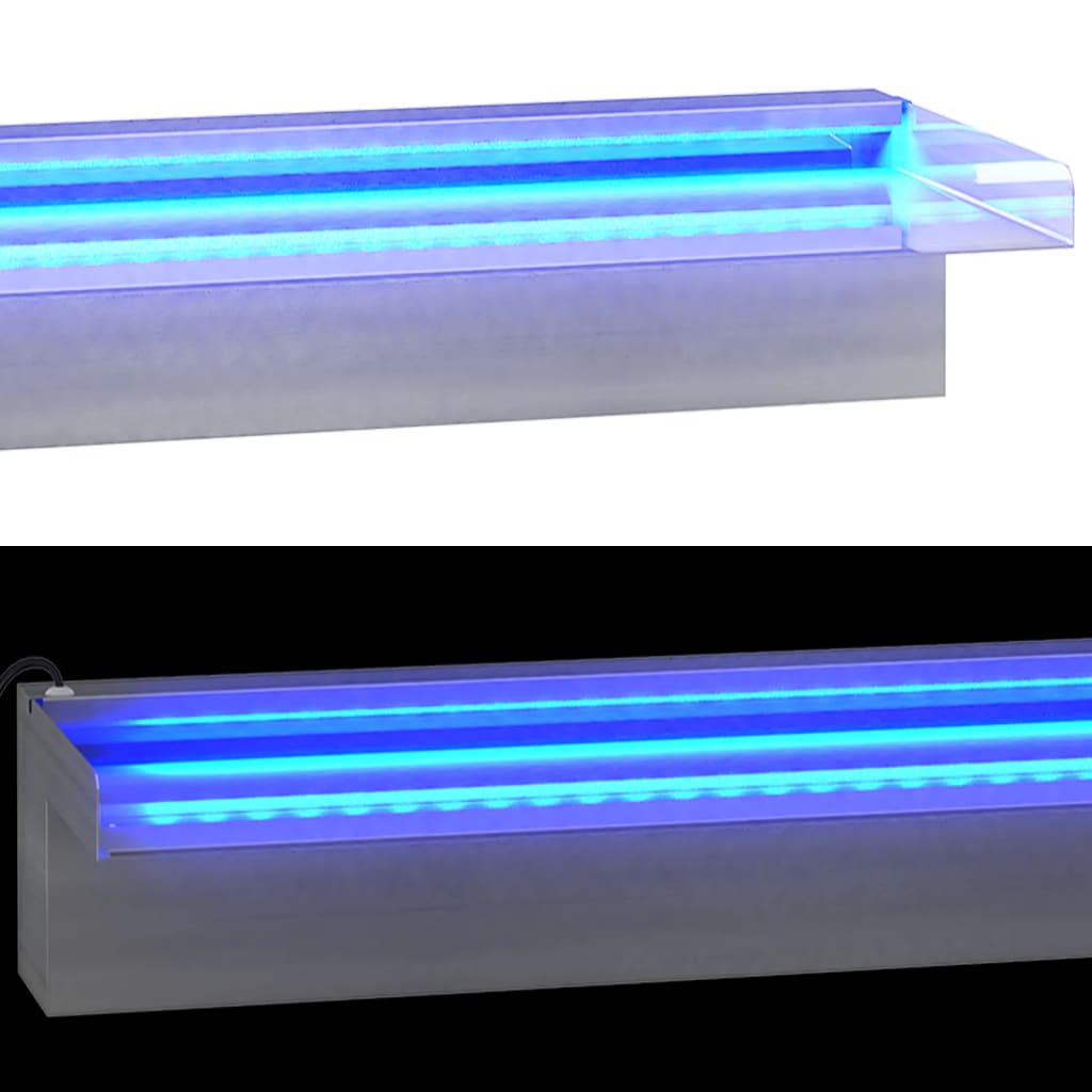 Vannfall med RGB LED rustfritt stål 60 cm