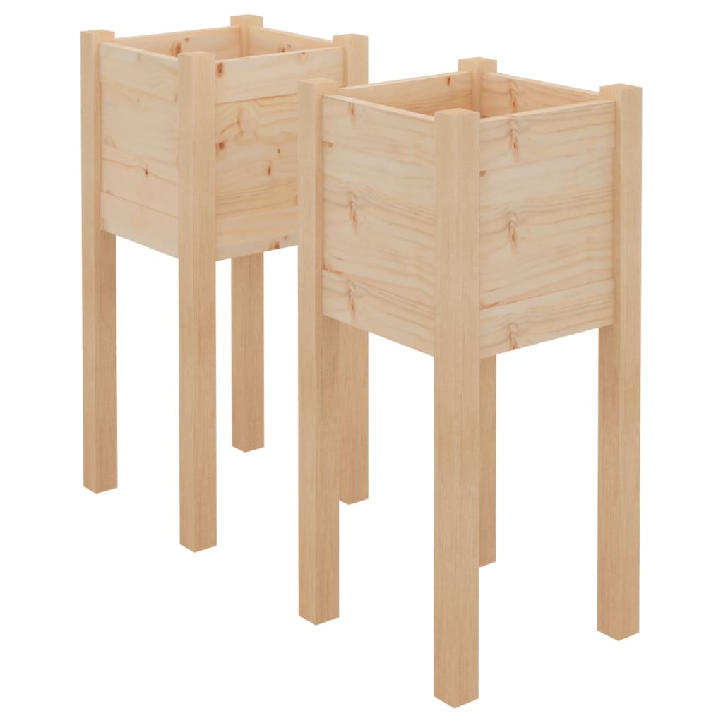 Plantekasser 2 stk 31x31x70 cm heltre furu