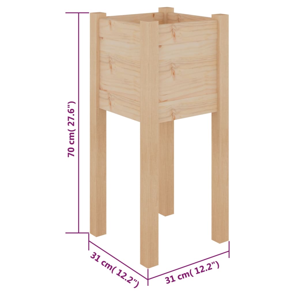 Plantekasser 2 stk 31x31x70 cm heltre furu