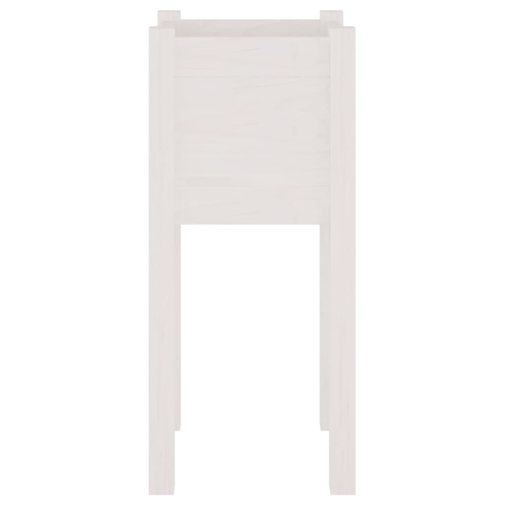 Plantekasse hvit 31x31x70 cm heltre furu