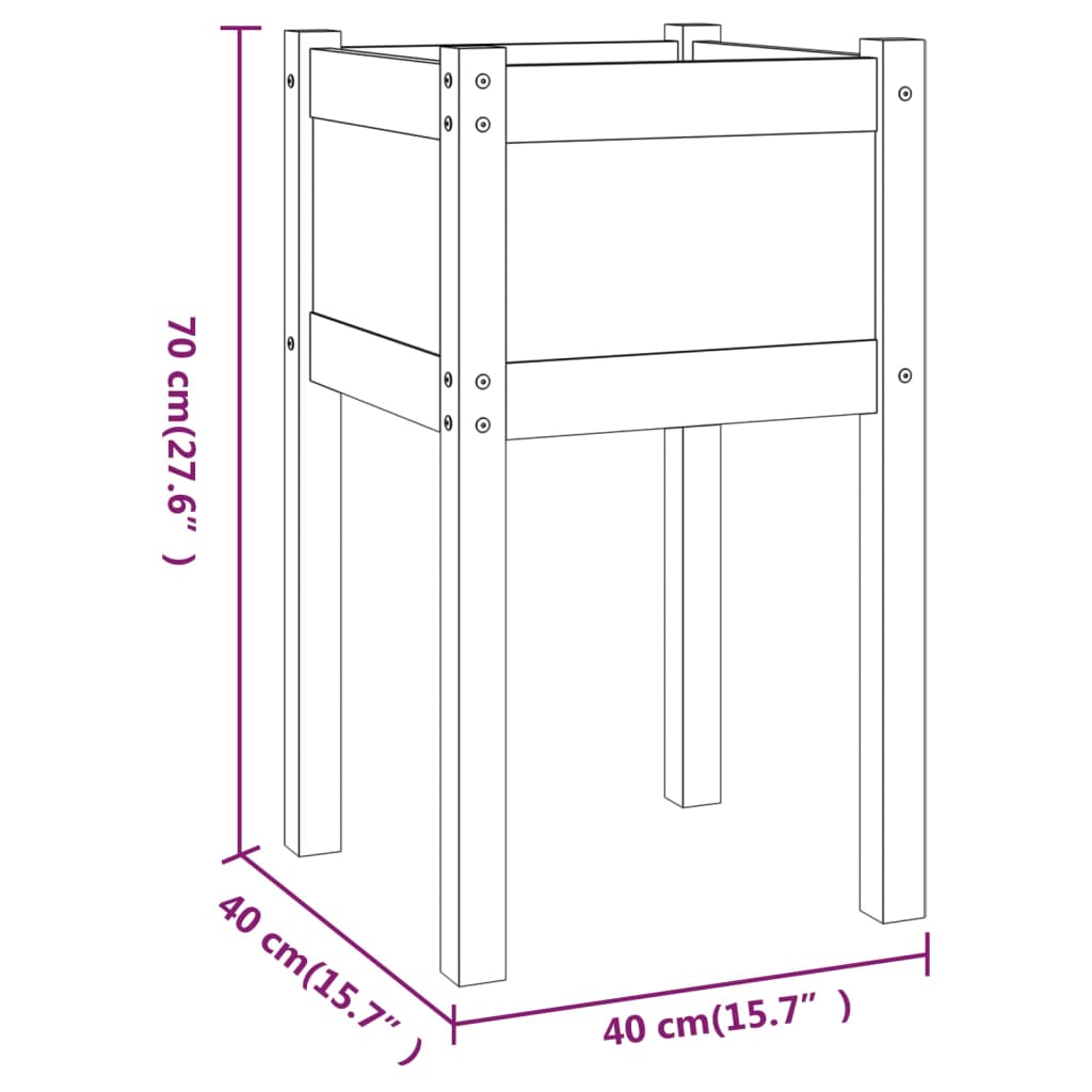 Plantekasser 2 stk 40x40x70 cm heltre furu