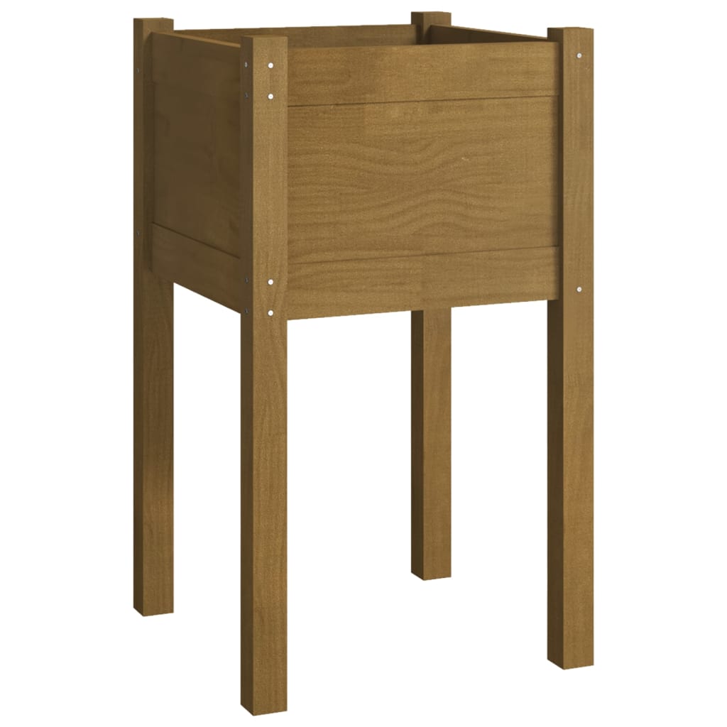 Plantekasser 2 stk 40x40x70 cm heltre furu honningbrun