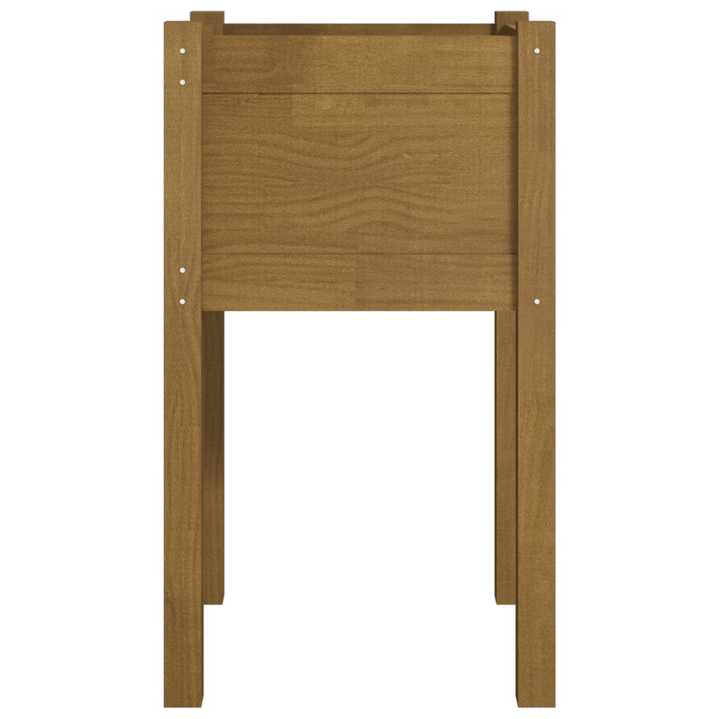 Plantekasser 2 stk 40x40x70 cm heltre furu honningbrun