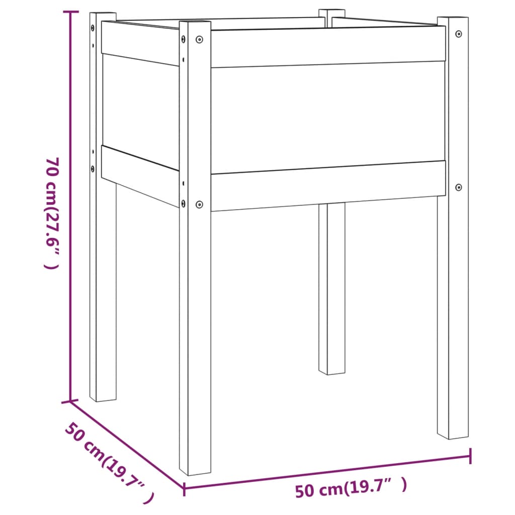 Plantekasser 2 stk 50x50x70 cm heltre furu