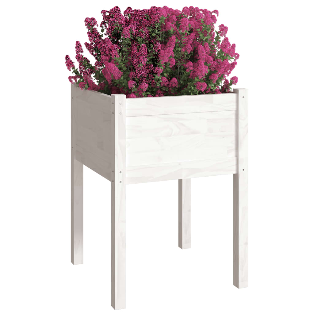 Plantekasser 2 stk hvit 50x50x70 cm heltre furu