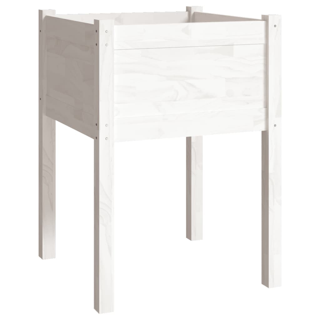 Plantekasser 2 stk hvit 50x50x70 cm heltre furu