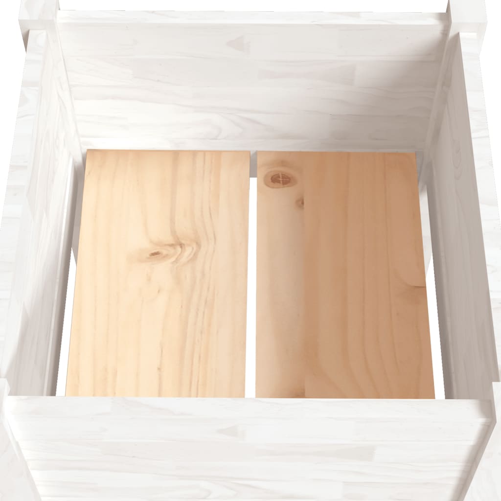 Plantekasser 2 stk hvit 50x50x70 cm heltre furu