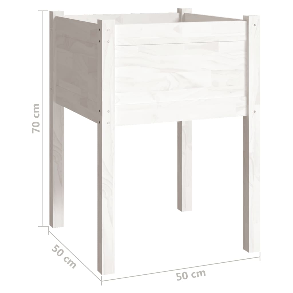 Plantekasser 2 stk hvit 50x50x70 cm heltre furu