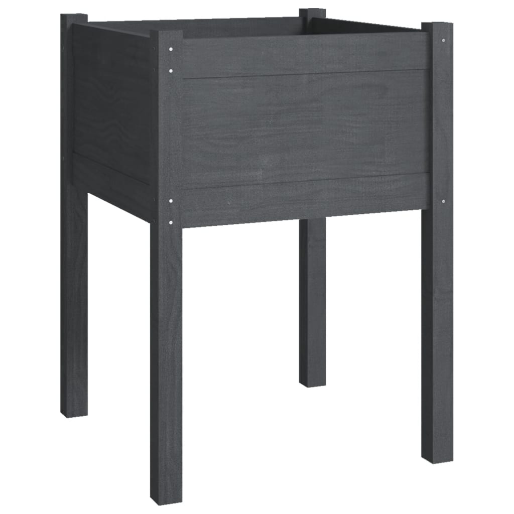 Plantekasser 2 stk grå 50x50x70 cm heltre furu