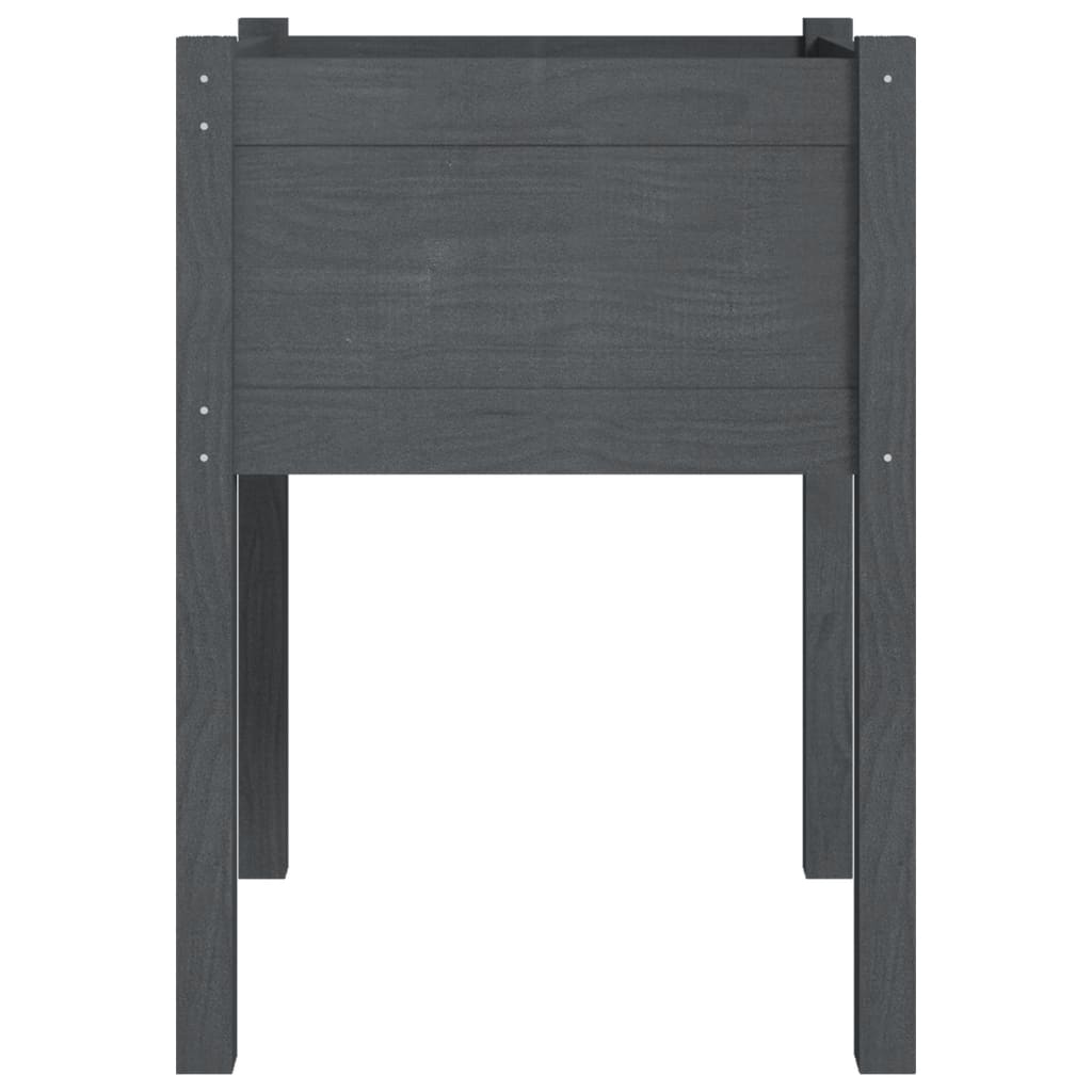 Plantekasser 2 stk grå 50x50x70 cm heltre furu