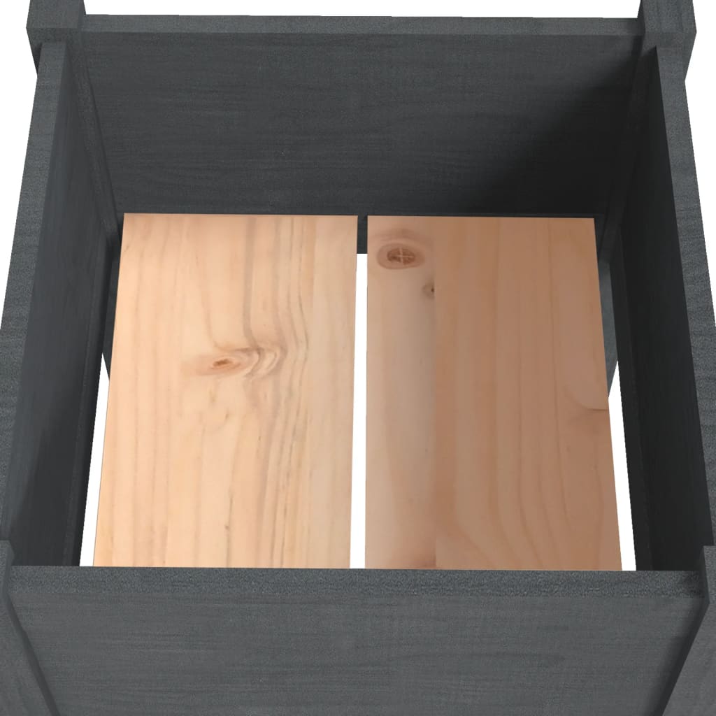 Plantekasser 2 stk grå 50x50x70 cm heltre furu