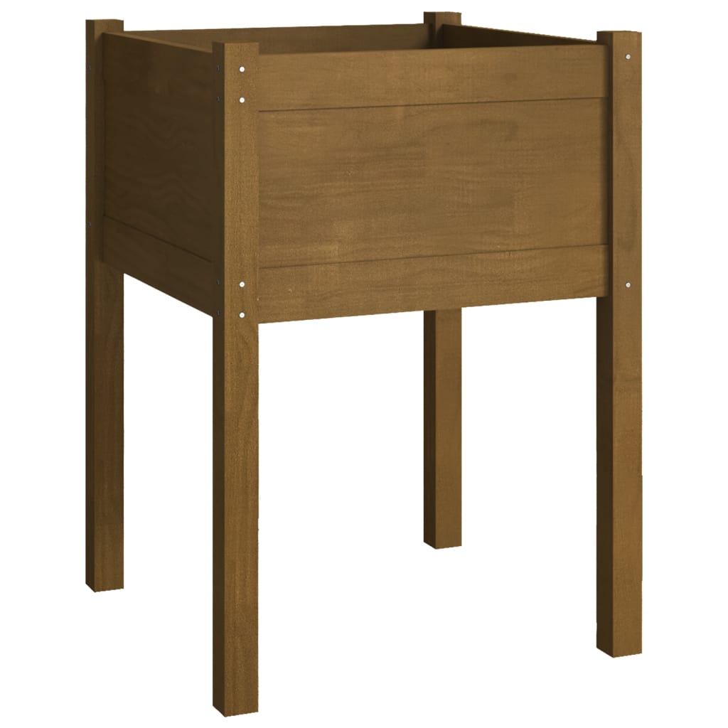 Plantekasser 2 stk honningbrun 50x50x70 cm heltre furu