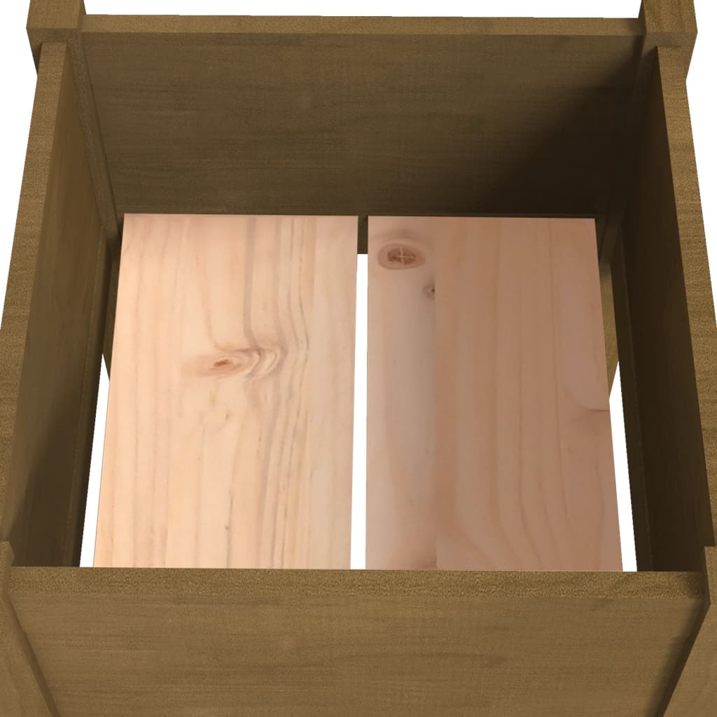Plantekasser 2 stk honningbrun 50x50x70 cm heltre furu