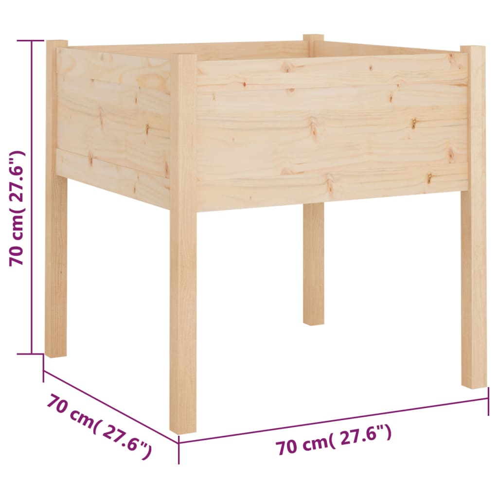 Plantekasser 2 stk 70x70x70 cm heltre furu