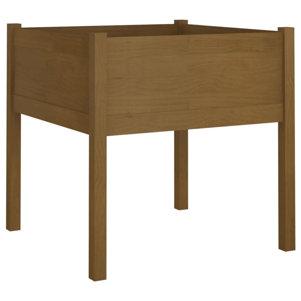 Plantekasse honningbrun 70x70x70 cm heltre furu