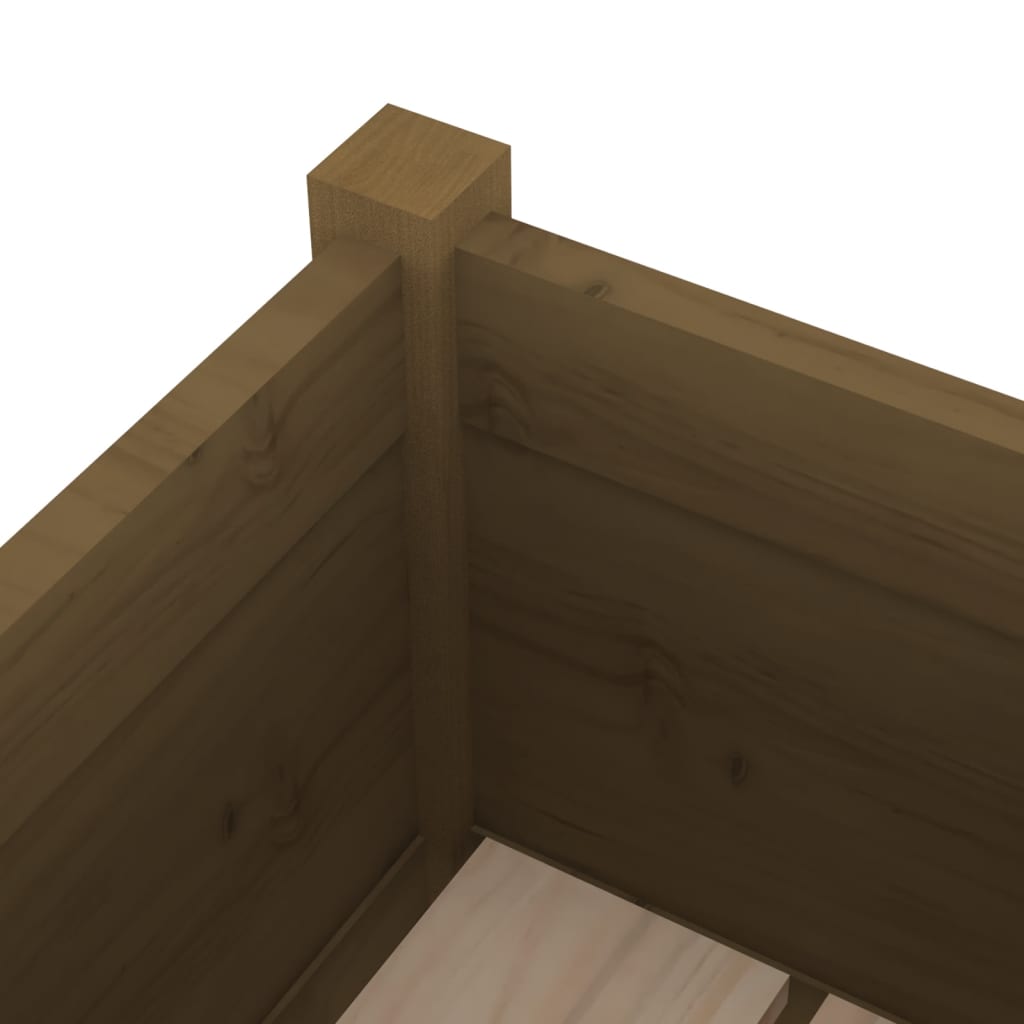 Plantekasse honningbrun 70x70x70 cm heltre furu